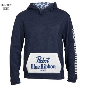 Pabst Blue Ribbon Logo Pocket Hoodie with Interior Pattern 0