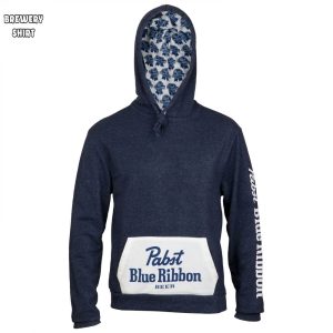 Pabst Blue Ribbon Logo Pocket Hoodie with Interior Pattern 3