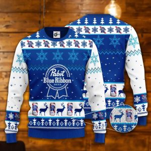 Pabst Blue Ribbon Ugly Christmas Sweater – Festive Holiday Gift and Apparel