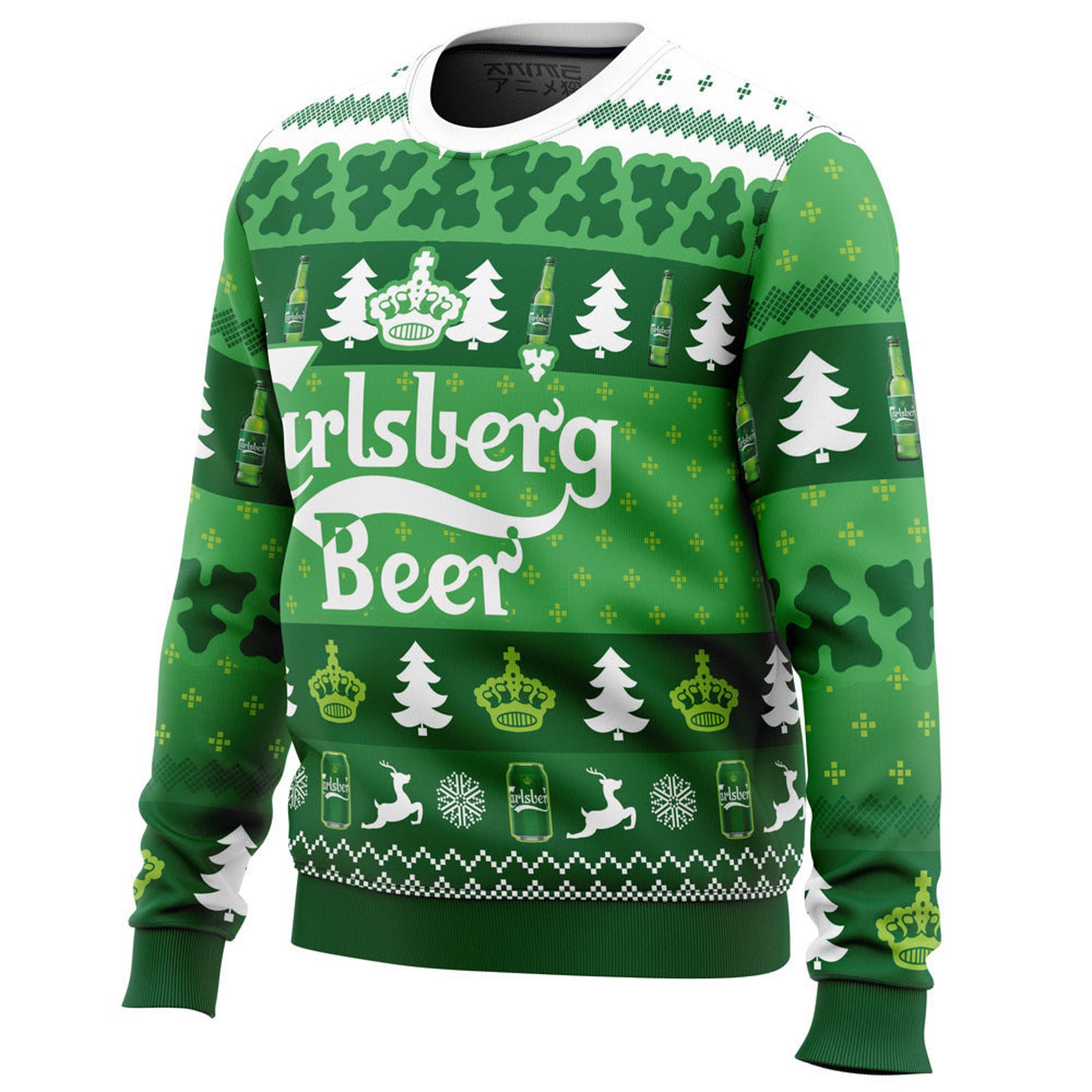 Carlsberg Beers Ugly Christmas Sweater - Festive Holiday Knitwear
