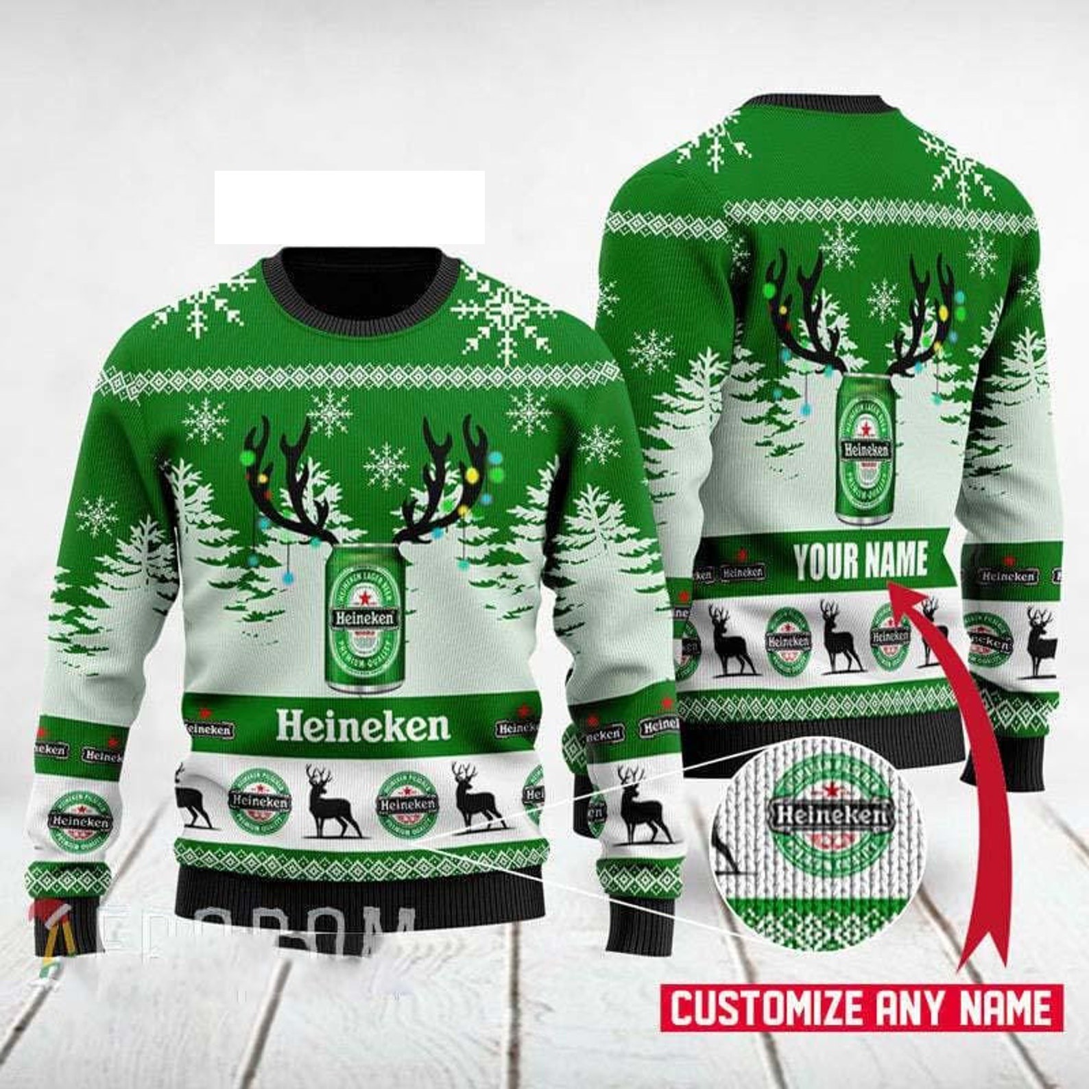 Personalized Heineken Ugly Sweater - The Perfect Christmas Gift for Beer Lovers