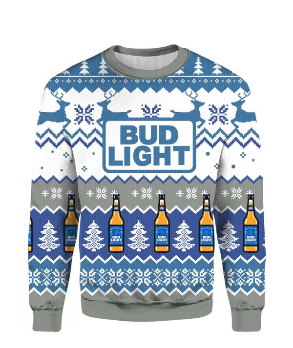 Bud Light Beer Ugly Sweater – Ideal Christmas Gift for Beer Lovers