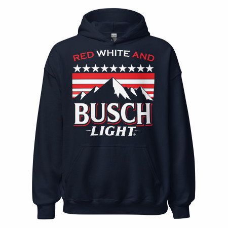 Busch Red White And Busch Light Navy Blue Hoodie